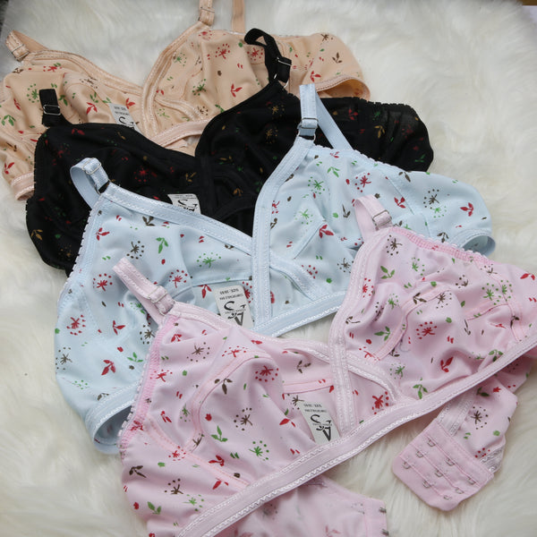 4 Piece summer fabric Printed jersey bra